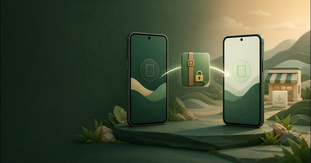 A secure backup moving between the old and new THS2 versions before the app-store launch